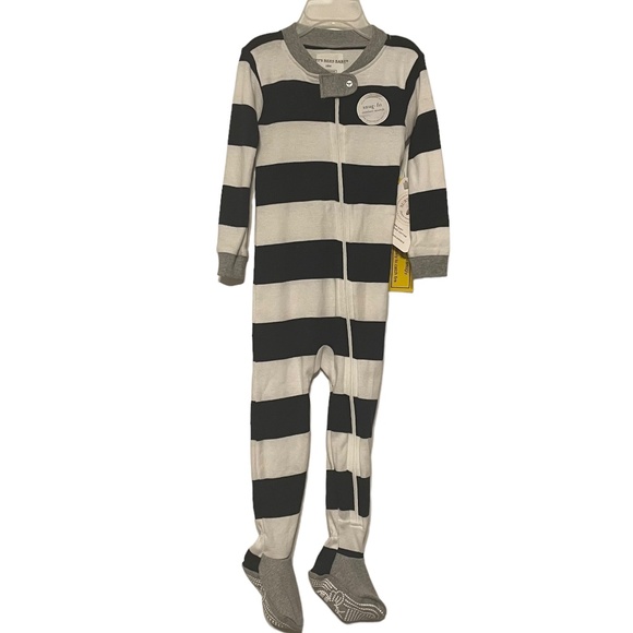 Burt's Bees Striped Footie‎ Sleeper Pajamas PJs Size 18 months - Picture 1 of 5